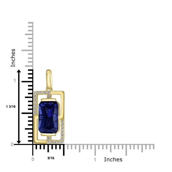 4.73ct Tanzanite Pendants with 0.137tct Diamond set in 18K Yellow Gold