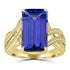 6.129ct Tanzanite Rings with 0.17tct Diamond set in 18K Yellow Gold