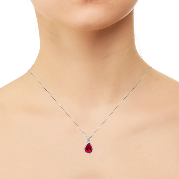2.73ct Tourmaline Pendant with 0.16tct Diamonds set in 14K White Gold