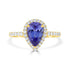 1.81ct Tanzanite Rings with 0.48tct Diamond set in 14K Yellow Gold
