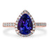 1.92ct Tanzanite Ring with 0.49tct Diamonds set in 14K Rose Gold