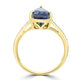 4.81ct Blue Zircon Ring with 0.14tct Diamonds set in 14K Yellow Gold