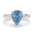 6.24ct Blue Zircon Ring with 0.14tct Diamonds set in 14K White Gold