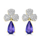 3.3tct Tanzanite Earring with 0.84tct Diamonds set in 14K Yellow Gold