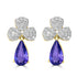 3.3tct Tanzanite Earring with 0.84tct Diamonds set in 14K Yellow Gold