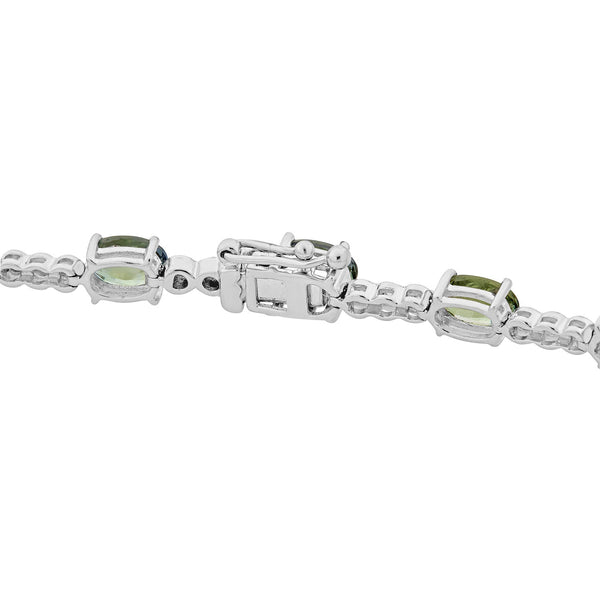 7.54tct Tanzanite Bracelet with 0.54tct Diamonds set in 14K White Gold