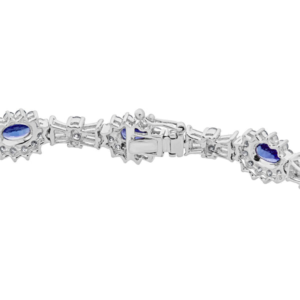 4.75tct Tanzanite Bracelet with 5.59tct Diamonds set in 14K White Gold