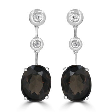 5.54tct Tanzanite Earring with 0.04tct Diamonds set in 14K White Gold