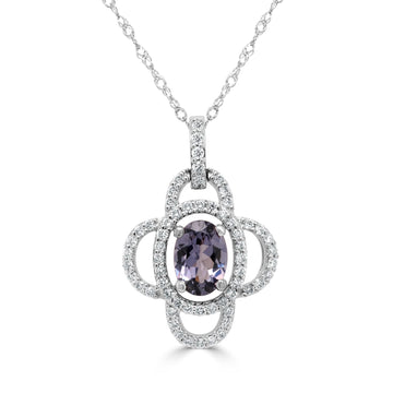 0.78ct Spinel Pendant with 0.33tct Diamonds set in 14K White Gold