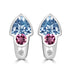 2.5tct Blue Topaz Earring with 0.04tct Diamonds set in 14K White Gold