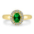 0.75ct Emerald Ring with 0.3tct Diamonds set in 18K Yellow Gold
