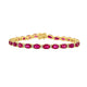 13.63tct Ruby Bracelet with 0.38tct Diamonds set in 14K Yellow Gold