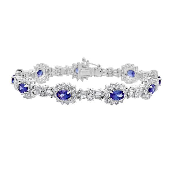 4.75tct Tanzanite Bracelet with 5.59tct Diamonds set in 14K White Gold