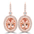 18.30ct Morganite Earring with 1.01ct Diamonds set in 14K Rose Gold