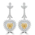 0.43ct Yellow Diamond Earring with 1.6ct Diamonds set in 18KW & 22KY