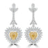 0.43ct Yellow Diamond Earring with 1.6ct Diamonds set in 18KW & 22KY