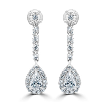 0.6ct Diamond Earring with 0.44ct Diamonds set in Platinum 950