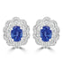 1.18ct Sapphire Earring with 0.48ct Diamonds set in 18K White Gold