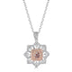 0.19ct Pink Diamond Pendant with 0.48tct Diamonds set in 14K Two Tone Gold