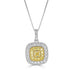 0.31tct Yellow Diamond Pendant with 0.63tct Diamonds set in 14K Two Tone Gold