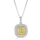 0.31tct Yellow Diamond Pendant with 0.63tct Diamonds set in 14K Two Tone Gold