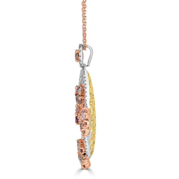 1.49tct Pink Diamond Pendant with 0.44tct Diamonds set in 14K Two Tone Gold