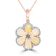 2.97ct Opal Pendant with 0.46ct Diamonds set in 14K Yellow Gold