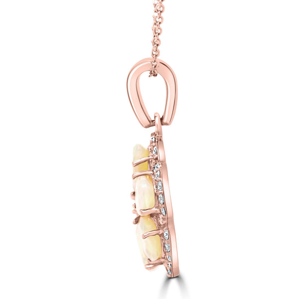 2.97ct Opal Pendant with 0.46ct Diamonds set in 14K Yellow Gold