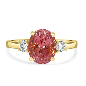 3.37ct Tourmaline Ring with 0.28ct Diamonds set in 14K Rose Gold