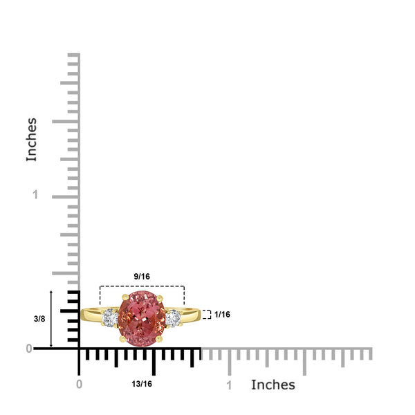 3.37ct Tourmaline Ring with 0.28ct Diamonds set in 14K Rose Gold
