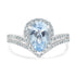 1.6ct Aquamarine Ring with 0.4ct Diamonds set in 14K White Gold