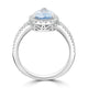 1.6ct Aquamarine Ring with 0.4ct Diamonds set in 14K White Gold