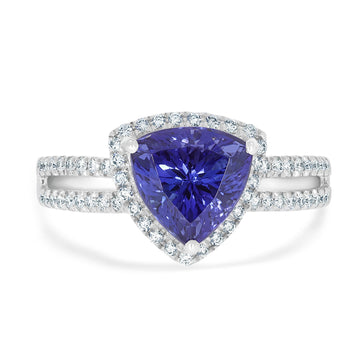 3.17ct Tanzanite Ring with 0.28ct Diamonds set in Platinum 950
