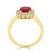 1.25ct Ruby Ring with 0.37tct Diamonds set in 14K Yellow Gold