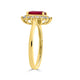 1.25ct Ruby Ring with 0.37tct Diamonds set in 14K Yellow Gold