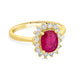 1.25ct Ruby Ring with 0.37tct Diamonds set in 14K Yellow Gold