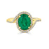 2.07ct Emerald Ring with 0.31tct Diamonds set in 14K Yellow Gold