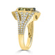 3.34Ct Green Tanzanite Ring With 0.87Tct Diamonds Set In 14Kt Yellow Gold