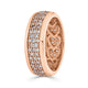 Three Row Channel Set 1.23Tct Pink Diamond Band In 14Kt Rose Gold