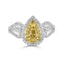 0.54Tct Yellow Diamond Ring With 0.45Tct Diamonds Set In 14Kt Two Tone Gold
