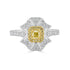 0.33ct Yellow Diamond Ring with 0.8tct Diamonds set in 18K Two Tone Gold