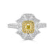 0.33ct Yellow Diamond Ring with 0.8tct Diamonds set in 18K Two Tone Gold
