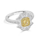 0.33ct Yellow Diamond Ring with 0.8tct Diamonds set in 18K Two Tone Gold