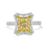 0.50Tct Yellow Diamond Ring With 0.61Tct Diamonds Set In 14Kt Two Tone Gold