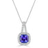 1.57ct Tanzanite Pendant with 0.28tct diamonds set in 14K white gold