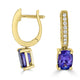 3.15tct Tanzanite Earrings with 0.21tct diamonds set in 14K yellow gold