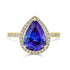 3.21Ct Tanzanite Ring With 0.36Tct Diamonds Set In 14Kt Yellow Gold