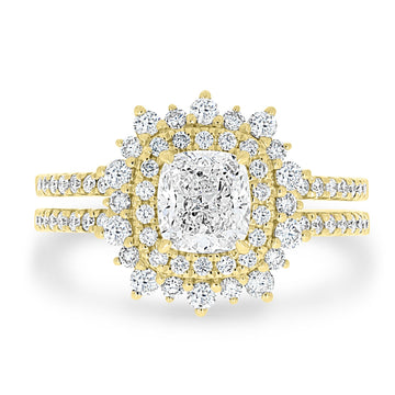 1.04ct Diamond  Rings with 0.63tct Diamond set in 18K Yellow Gold