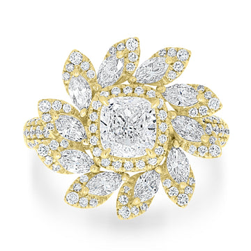 1.07ct Diamond Rings with 1.43tct Diamond set in 18K Yellow Gold