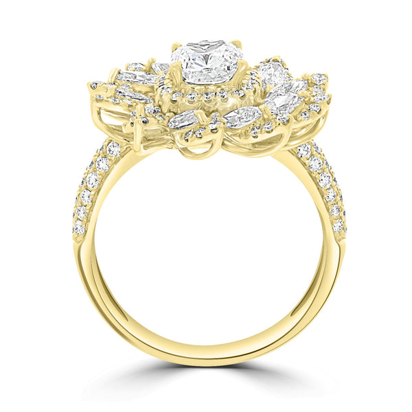 1.07ct Diamond Rings with 1.43tct Diamond set in 18K Yellow Gold